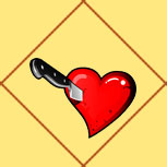 Карта Сердце с ножом